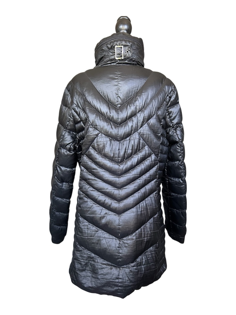 a.n.a Packable Premium Down Black Long Jacket size Large - Picture 2 of 10